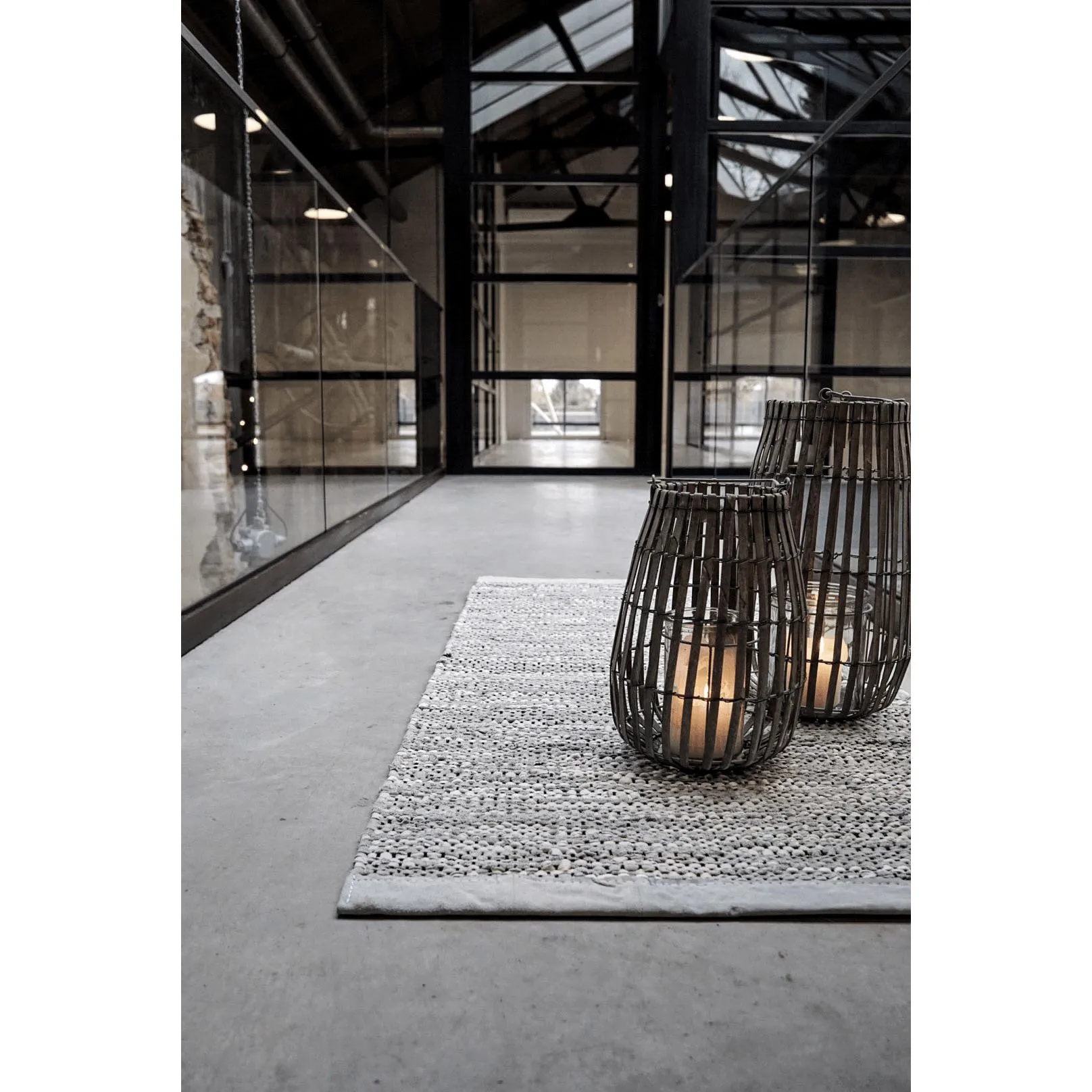 Rug Solid Leather Rug Light Grey, 75 X 300 Cm