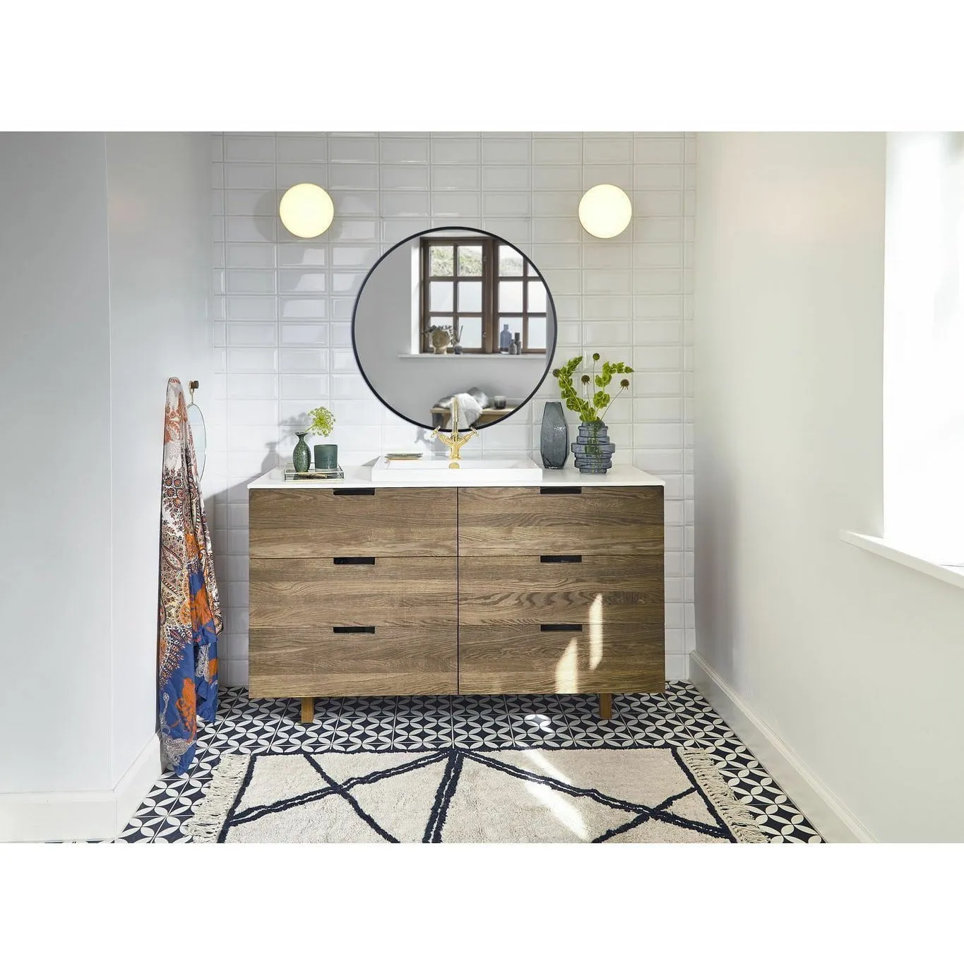 Villa Collection Mirror ø 80 Cm, Black