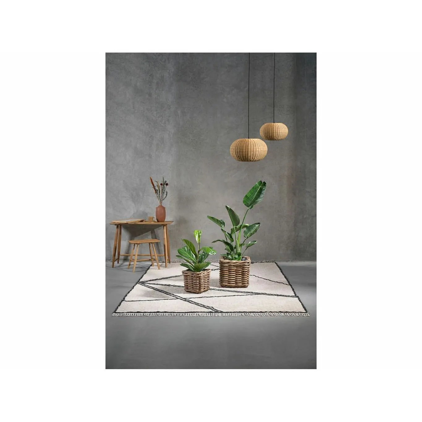 Villa Collection Rug 300x200 Cm, Natural/Black