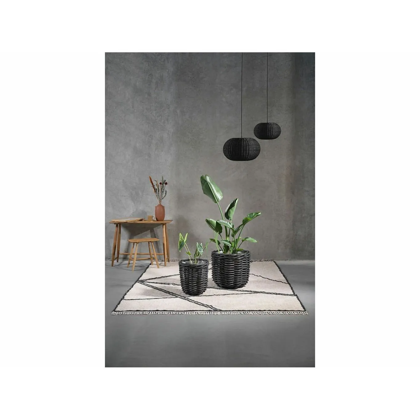 Villa Collection Rug 300x200 Cm, Natural/Black