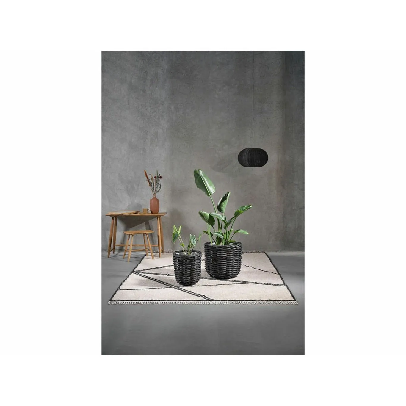 Villa Collection Rug 300x200 Cm, Natural/Black