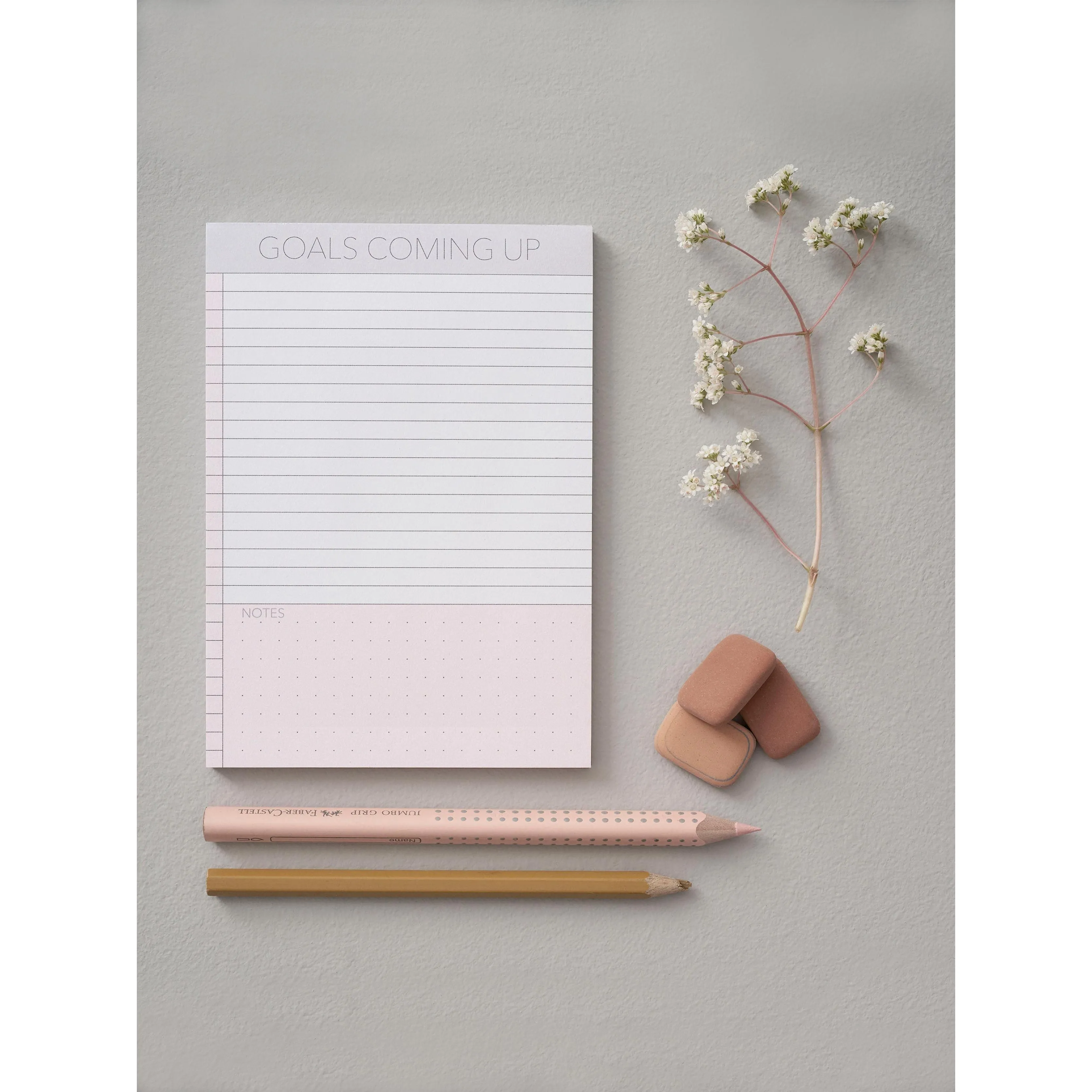 Vissevasse Goals Coming Up A6 Notepad, Pink