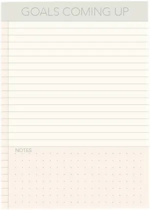 Vissevasse Goals Coming Up A6 Notepad, Pink