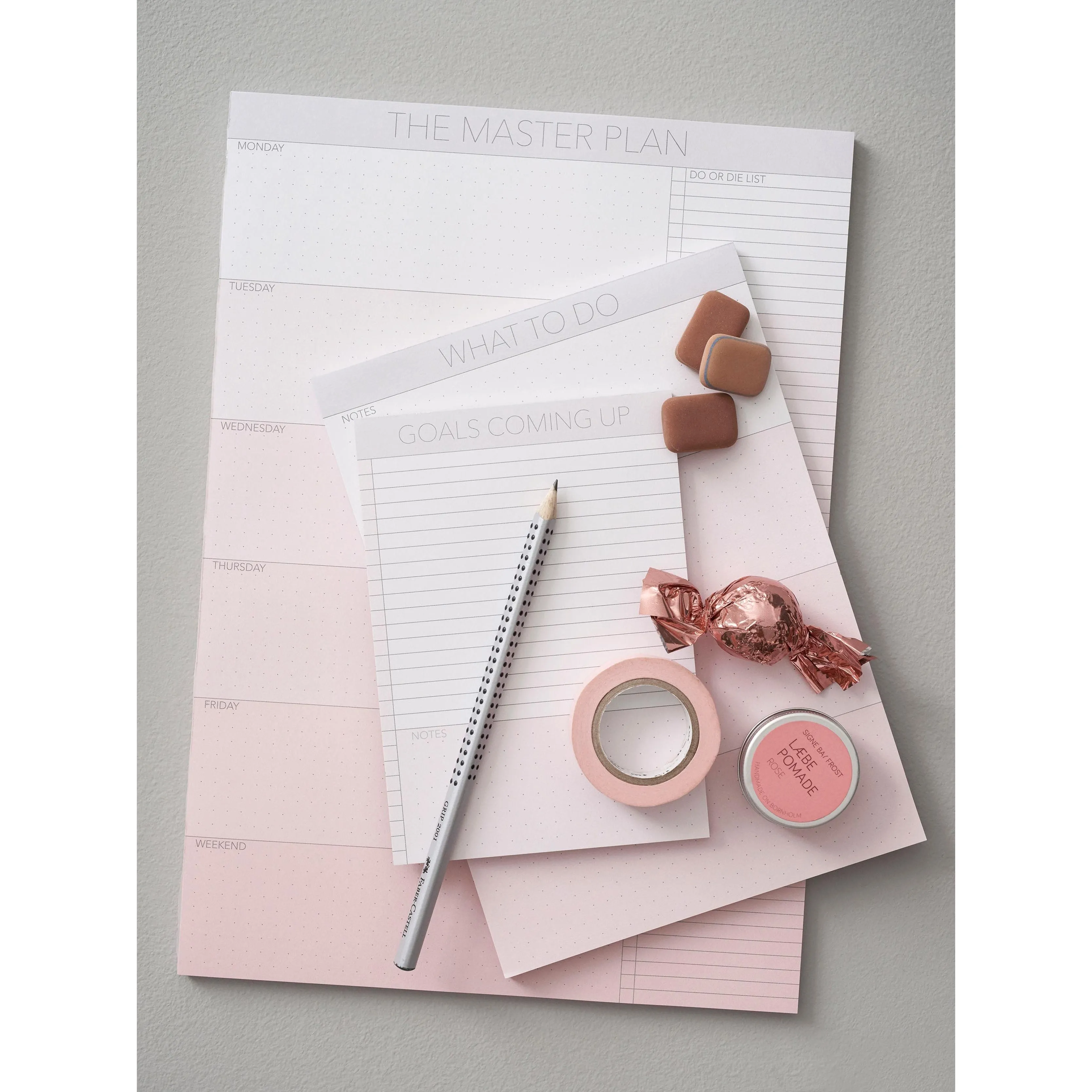 Vissevasse Goals Coming Up A6 Notepad, Pink