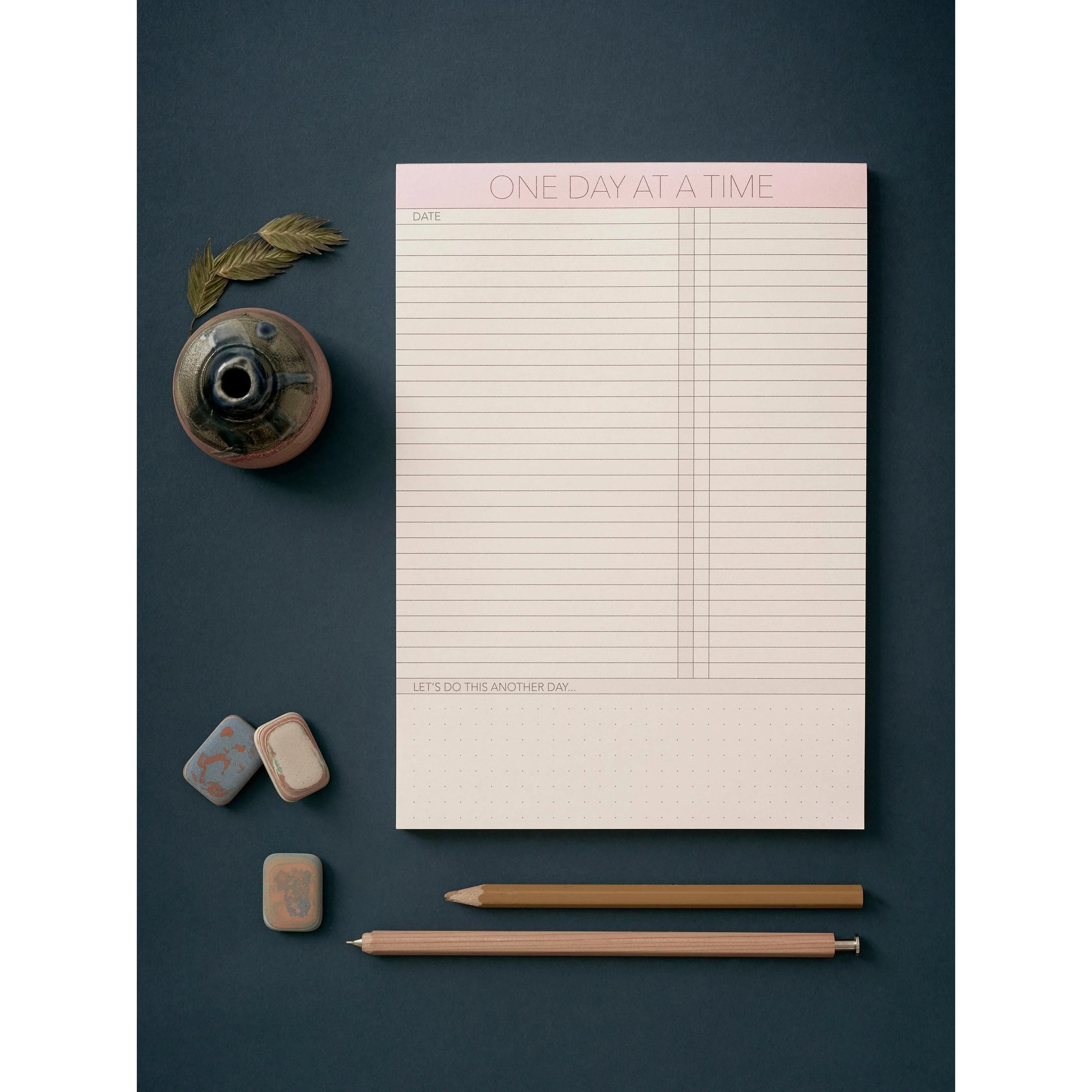 Vissevasse One Day At A Time A5 Notepad, White