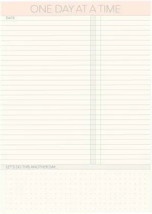 Vissevasse One Day At A Time A5 Notepad, White